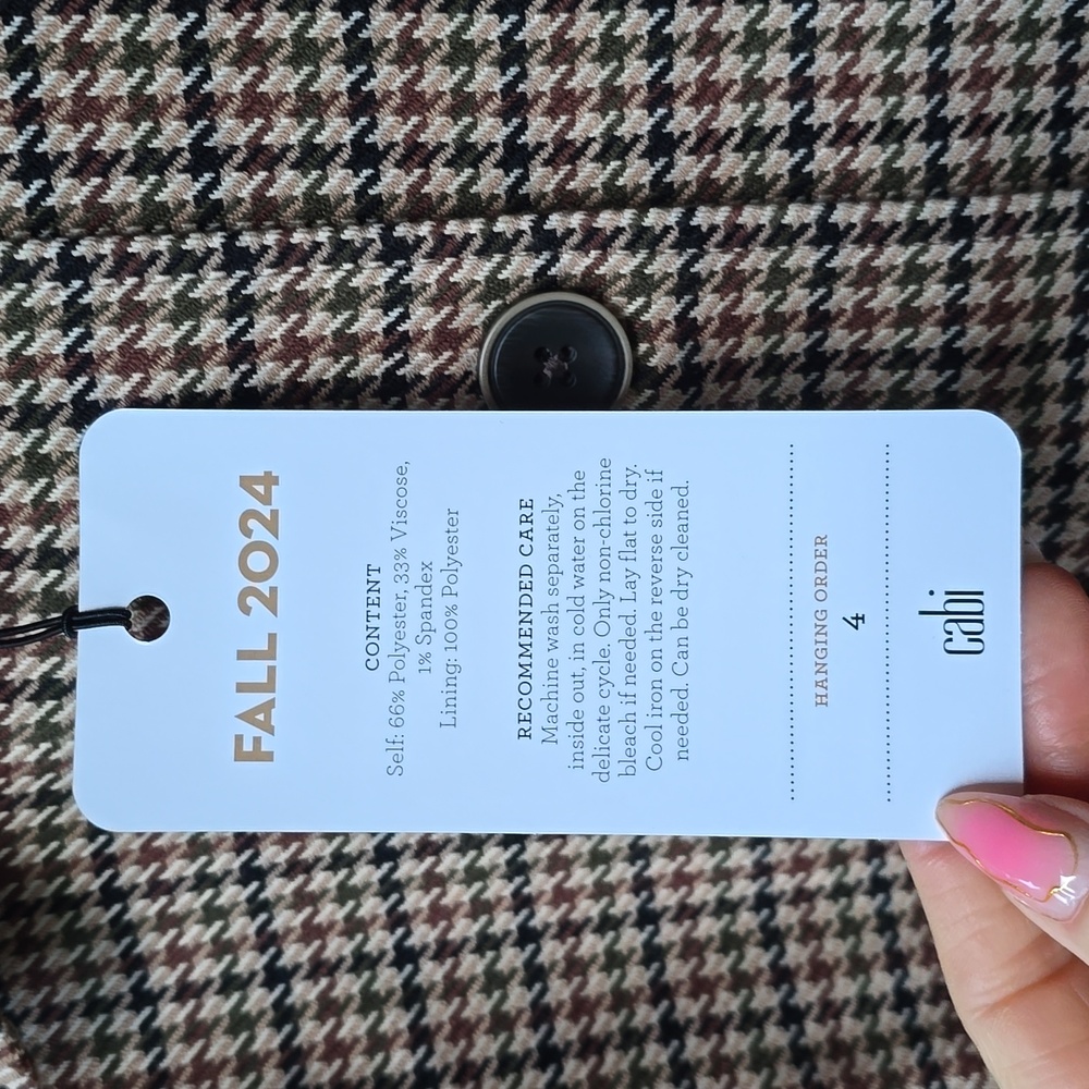 Cabi Showroom Jacket 4678 Houndstooth Brown Large new nwt - Picture 10 of 12